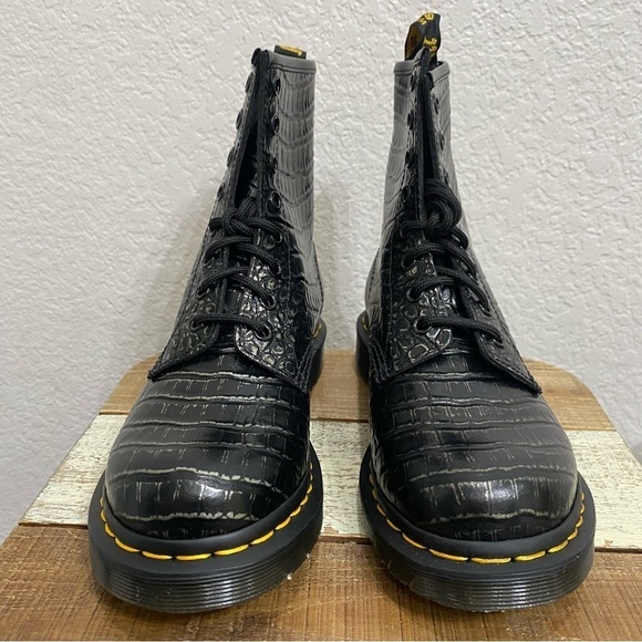 Dr Martens 1460 Wild Croc Emboss Boots - Picture 3 of 9